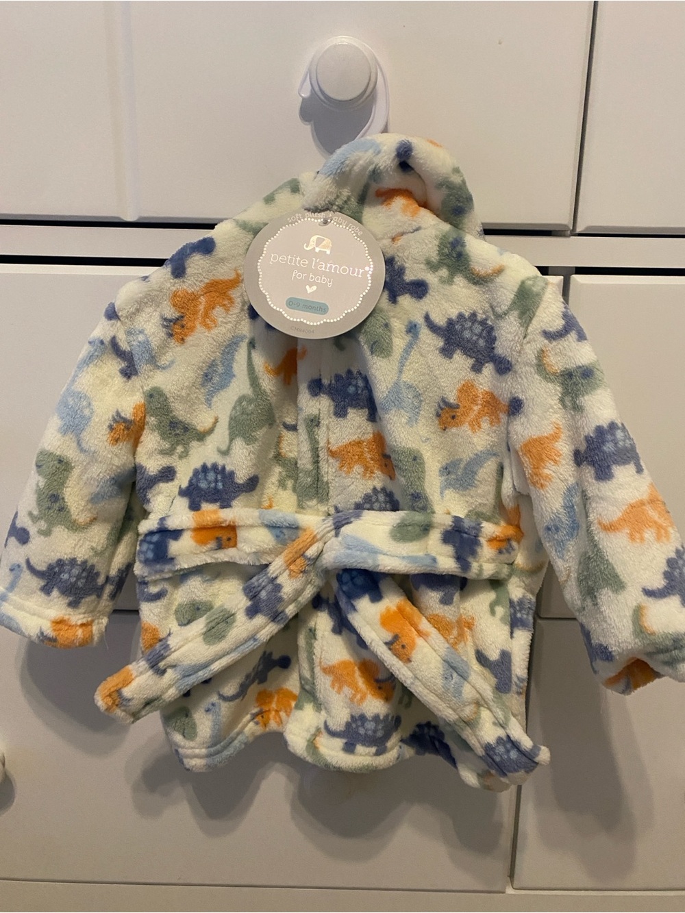 Petite L'Amour Plush Hooded Baby Robe / Size 0-9m / NWT
